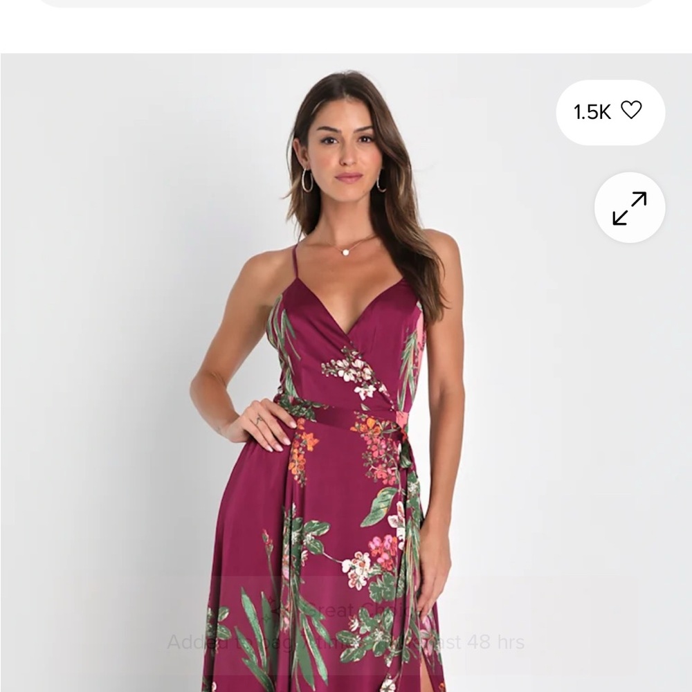 Lulu's Burgundy Floral Dress